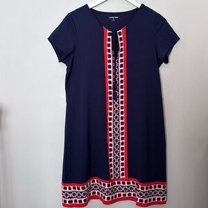 Lands End Navy Beach Dress/Swim Cover/Up